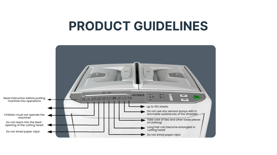 Venger VG-150 product safety and usage guidelines