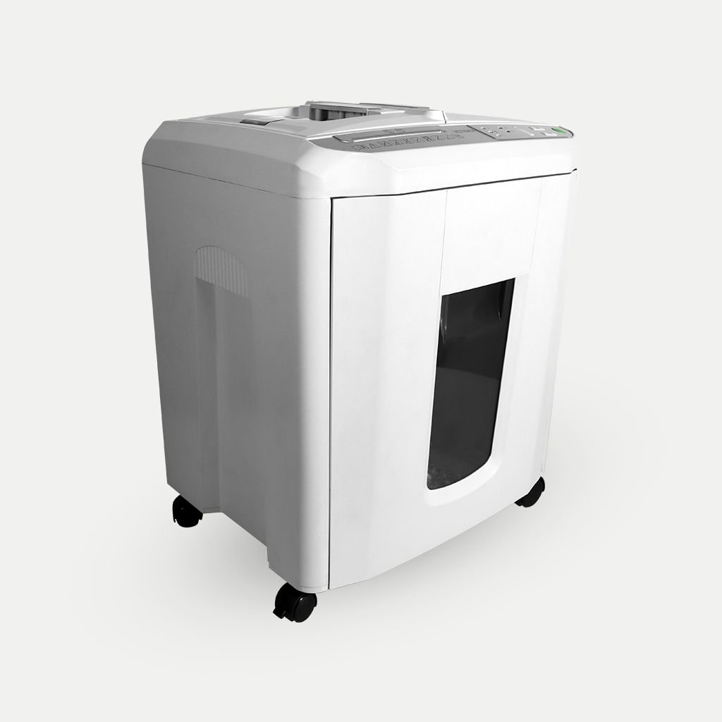 Venger VG-150 auto-feed paper shredder front angle view